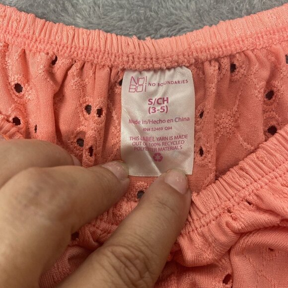 Y2K No Boundaries Off Shoulder Crop Top Women’s Blouse Sz 3-4 Coral Vtg Beach - Picture 8 of 10